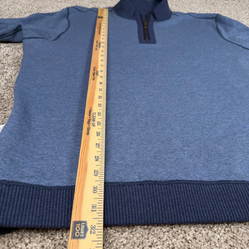 Cremieux Mens XL Blue Reversable Quarter Zip Pullover Cotton Modal Sweater